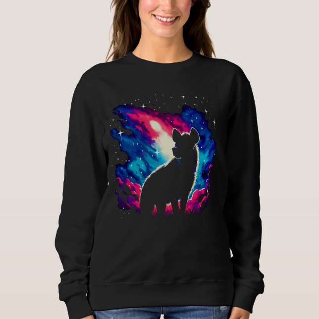 Cool Cosmic Hyena Galaxy Graphic Space Art Sweatshirt (Front)
