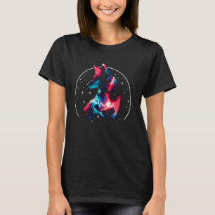 Cool Cosmic Maned Wolf Galaxy Graphic Space Art T-Shirt