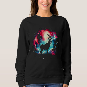 Cool Cosmic Roan Antelope Galaxy Graphic Space Art Sweatshirt