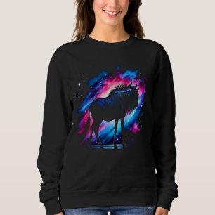 Cool Cosmic Wildebeest Galaxy Graphic Space Art Sweatshirt