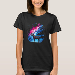 Cool Cosmic Wolf Galaxy Graphic Space Art T-Shirt