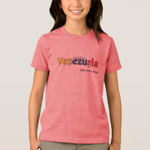 cool country flag customize kid's Venezuelan rose Tri-Blend Shirt