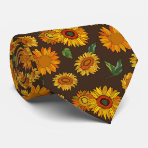 cool Country sunflower pattern neck tie