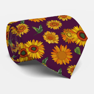cool Country sunflower pattern neck tie