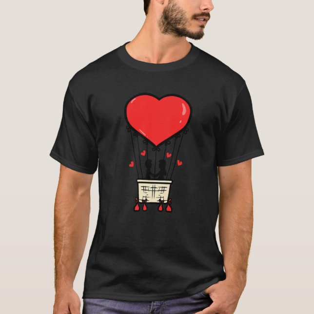 Cool Couple Heart Valentine's Day  Romantic T-Shirt (Front)