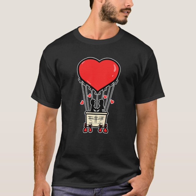 Cool Couple Heart Valentine's Day  Romantic T-Shirt (Front)