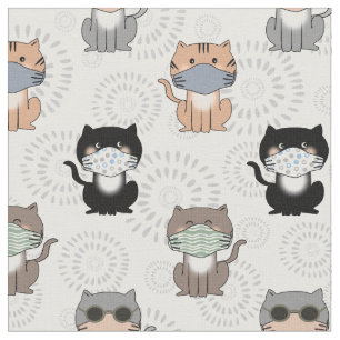 Cool covid cats fabric for face masks