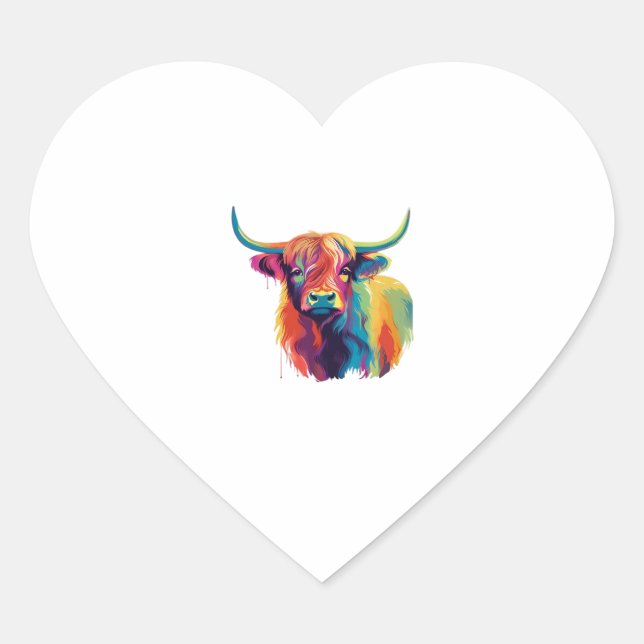 Cool Cow in the Meadow Classic T-Shirt Heart Sticker (Front)