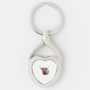 Cool Cow in the Meadow Classic T-Shirt Key Ring