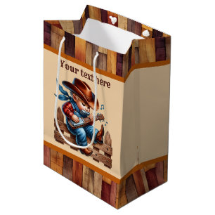 Cool cowboy boys Birthday party customizable Medium Gift Bag