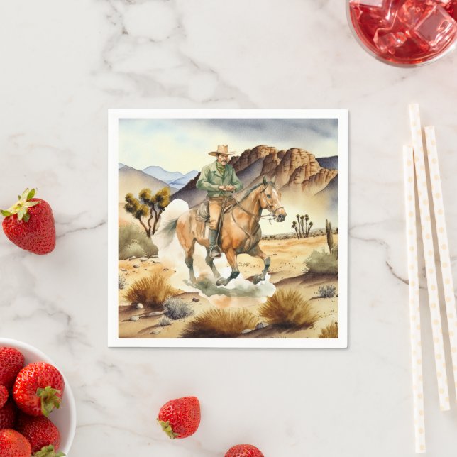 cool cowboy lovers Western party Napkin (Insitu)