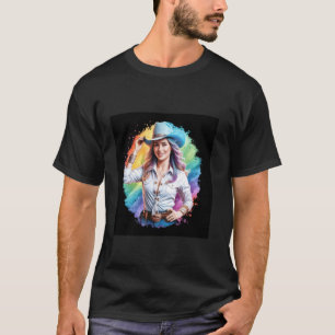 Cool cowgirl with an impressive background T-Shirt