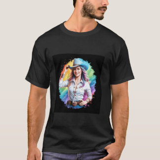 Cool cowgirl with an impressive background T-Shirt