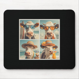 Cool Cows With Sungles Beach Cow Animals Vacation Mouse Mat