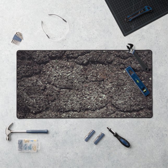 Cool Cracked asphalt road grey lines Desk Mat (Workstation)