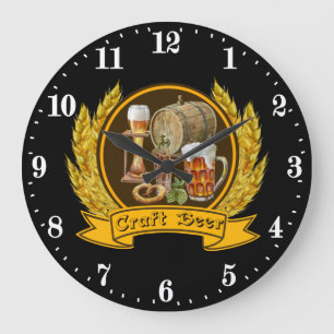cool craft beer bar  large clock