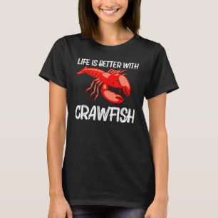 Cool Crawfish Art For Men Women Lobster Crawdad Bo T-Shirt