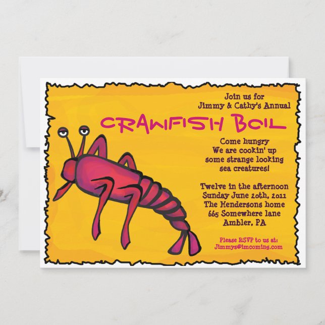 COOL CRAWFISH BOIL Party Invitation (Front)