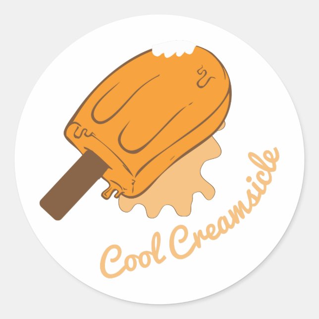 Cool Creamsicle Classic Round Sticker (Front)