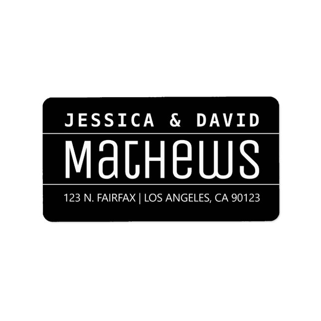 Cool Creative Looking Black & White Label (Front)