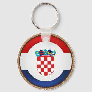 Cool Croatia Flag Seal Key Ring