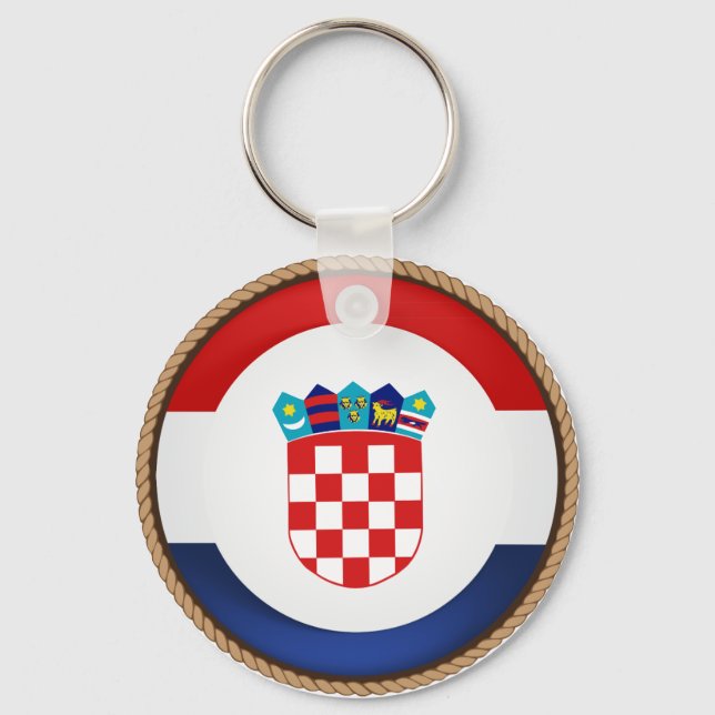 Cool Croatia Flag Seal Key Ring (Front)