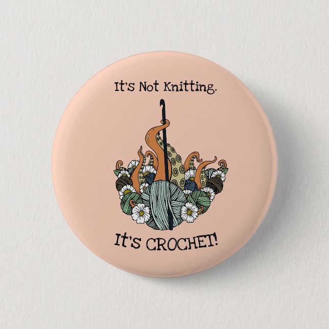 Cool Crochet Button Pin (Front)