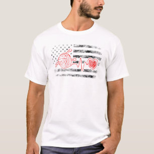 Cool Crochet Heartbeat Vintage Knit Crocheting Us T-Shirt