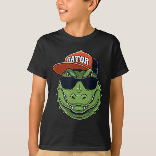 Cool Crocodile Animal Gator Graphic With Cap And S T-Shirt
