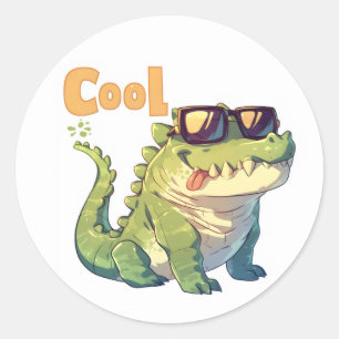 Cool Crocodile Anime Classic Round Sticker