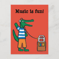 Cool Crocodile Listens to Music