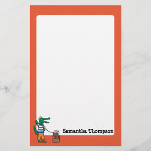 Cool Crocodile Listens to Music Stationery