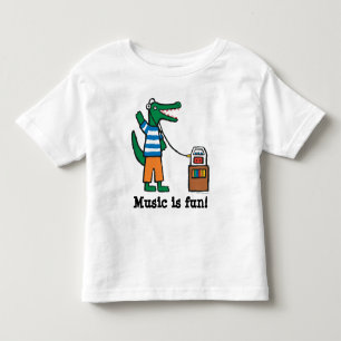 Cool Crocodile Listens to Music Toddler T-Shirt
