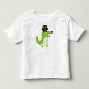 Cool Crocodile with Sunglasses & Leafy Bucket Hat Toddler T-Shirt
