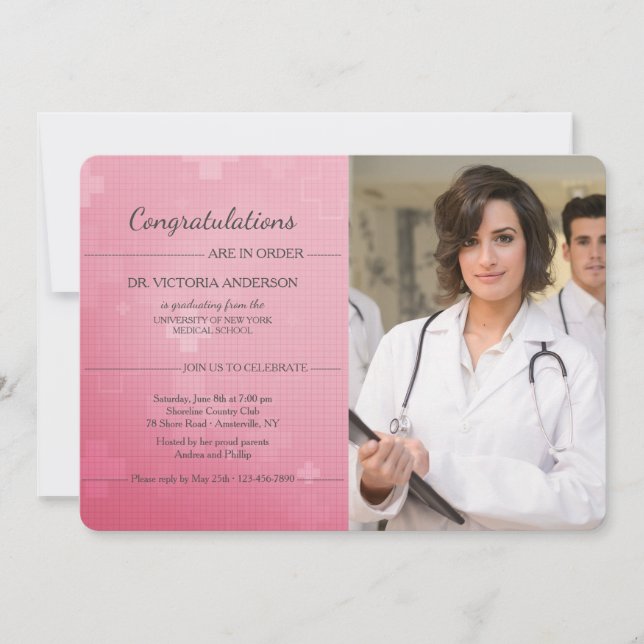 Cool Cross Photo Graduation Invitation (Front)