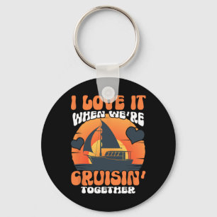 Cool Cruise Art Cruise Ship Couple Family Vacation Key Ring