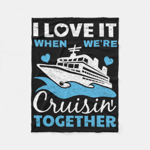 Cool Cruise Art Men Women Cruise Ship Couple Famil Fleece Blanket