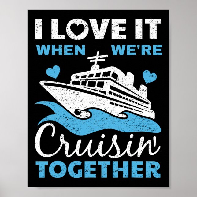Cool Cruise Art Men Women Cruise Ship Couple Famil Poster (Front)