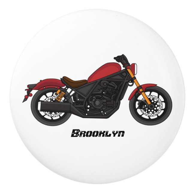 Cool cruiser style motorcycle ceramic knob (Front)