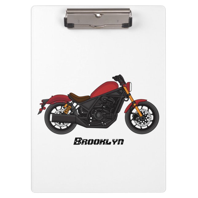 Cool cruiser style motorcycle clipboard (Front)