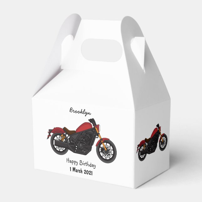 Cool cruiser style motorcycle favour box (Front Side)