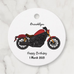 Cool cruiser style motorcycle favour tags