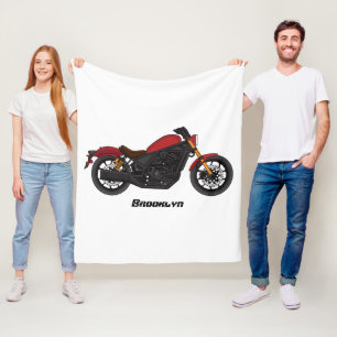Cool cruiser style motorcycle fleece blanket