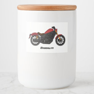 Cool cruiser style motorcycle food label