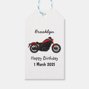 Cool cruiser style motorcycle gift tags