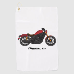Cool cruiser style motorcycle golf towel