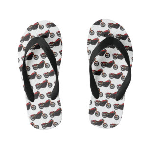 Cool cruiser style motorcycle  kid's flip flops