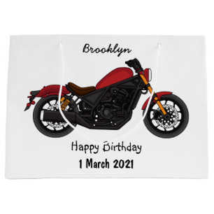 Cool cruiser style motorcycle large gift bag