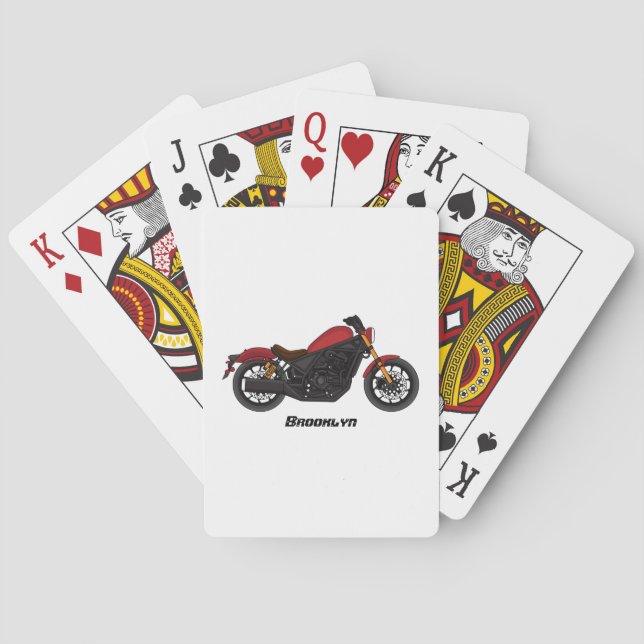 Cool cruiser style motorcycle playing cards (Back)