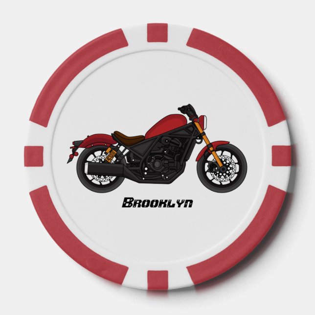 Cool cruiser style motorcycle poker chips (Front)